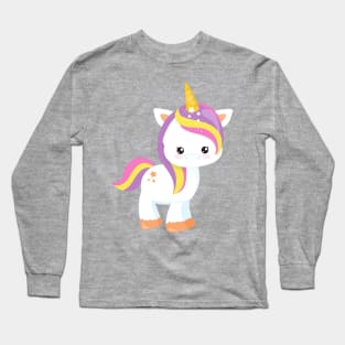 Rainbow Unicorn, Magic Unicorn, Cute Unicorn, Star Long Sleeve T-Shirt
